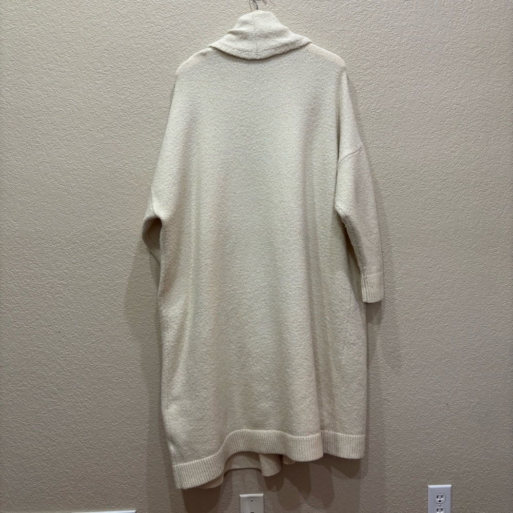 Zara Long Knit Cardigan / Duster in Cream Size Medium Wool Blend - Picture 6 of 6